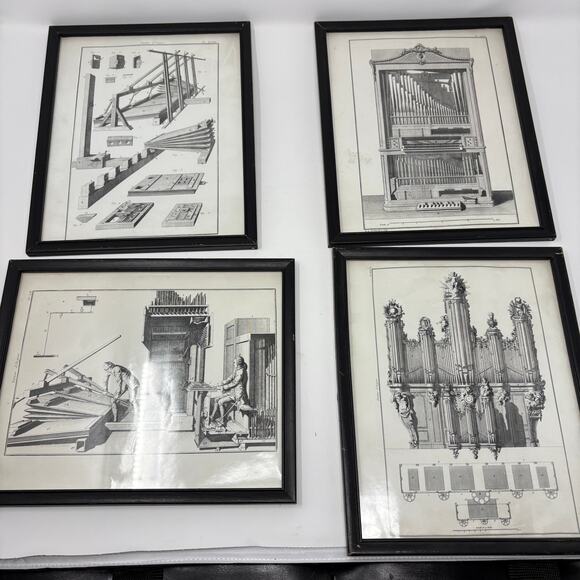 Set of 4 Framed Prints 1862 Orchestrion Prints From The Art of Organ Building - Picture 10 of 10